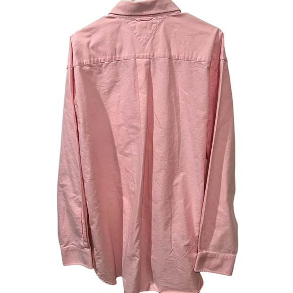 Tommy Hilfiger Shirt XL Pink Oxford Cotton Embroidered Crest Button-Up Men - Picture 5 of 7